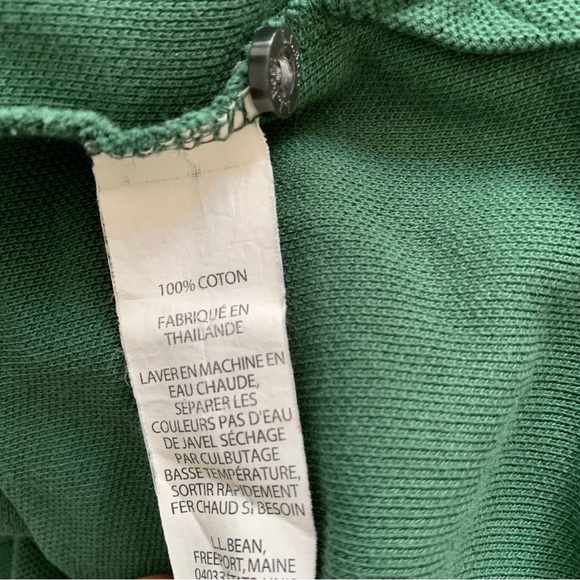 LL Bean Men's Polo Shirt Forest Green Size Medium Regular Short Sleeve Cotton - Picture 7 of 8